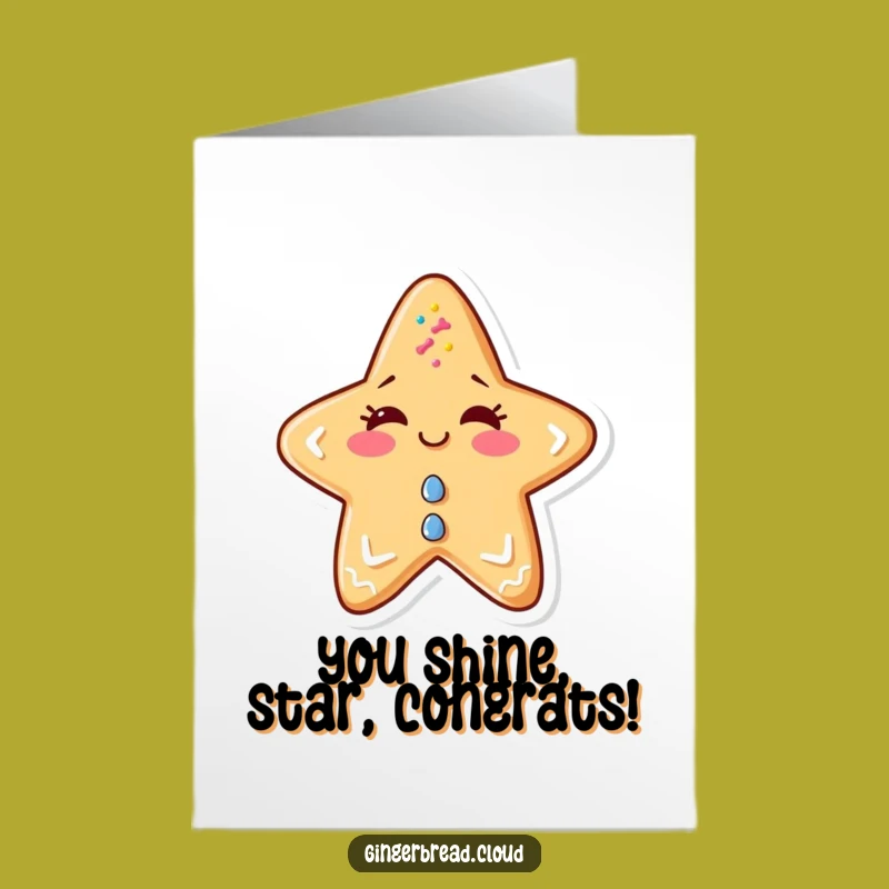 Free Printable Gingerbread Star Congrats Card - Mischievous Downloadable Celebration!