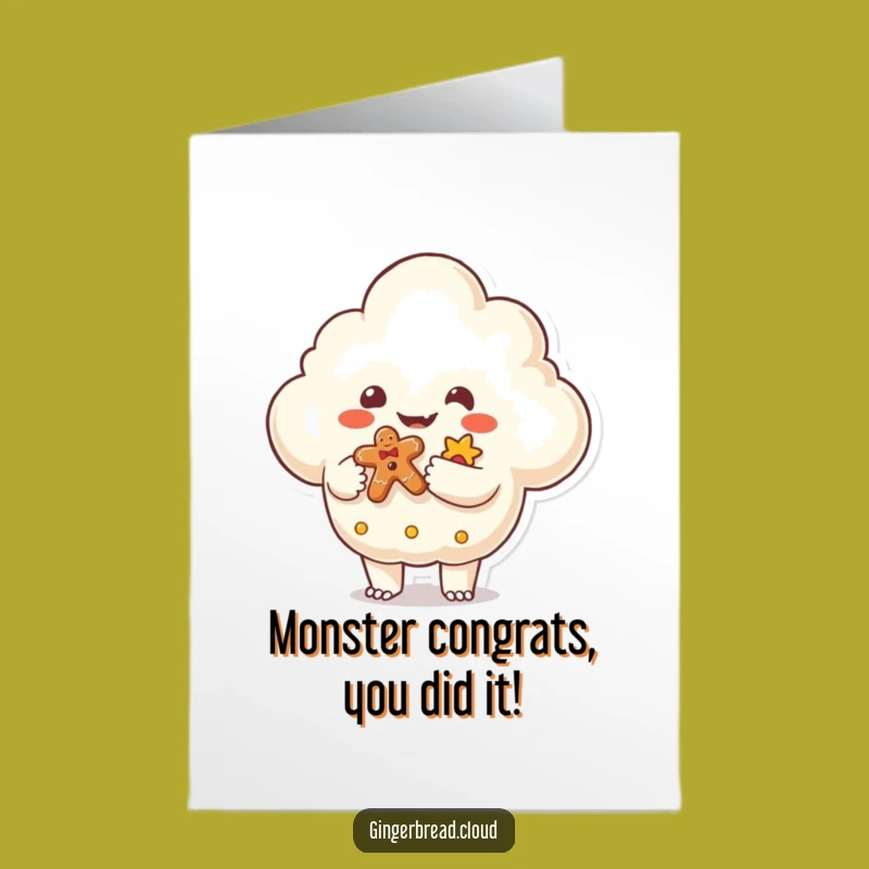 Free Printable Monster Cloud Congrats: Sweet Gingerbread Gift for Achievements