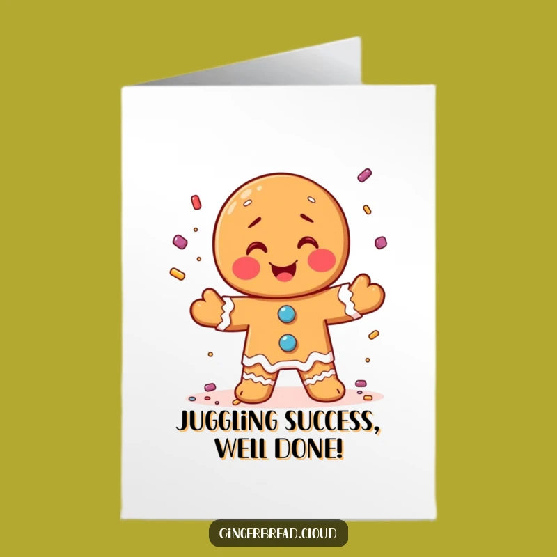 Free Printable Congrats Card: Gingerbread Juggler Sprinkles Celebration Gift