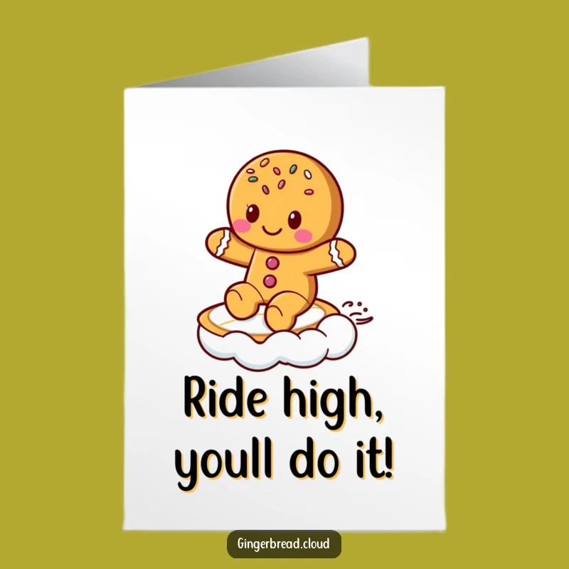 Free Printable Gingerbread Cookie Cloud Surf Congrats Card, Awesome Downloadable Greeting