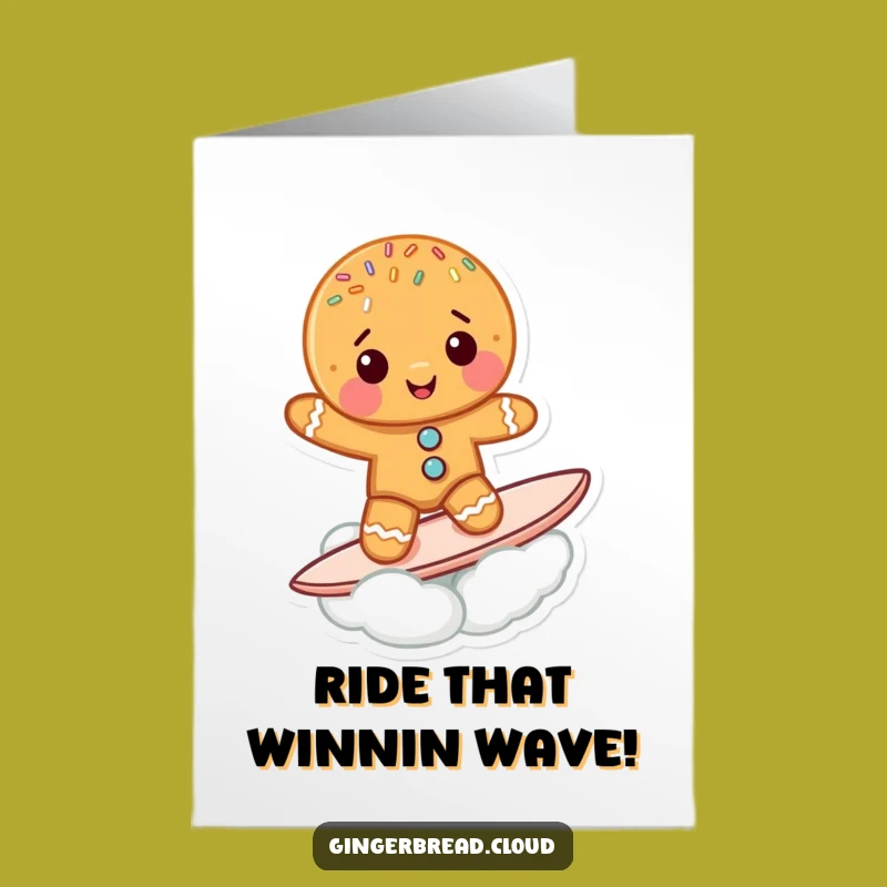 Free Printable Funny Gingerbread Congrats Card: Cloud Surfing Downloadable Gift
