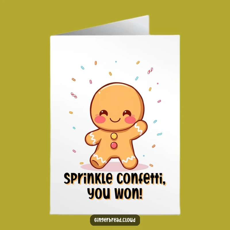 Free Printable Congrats Card: Gingerbread Sprinkle Catch Celebration Downloadable Gift