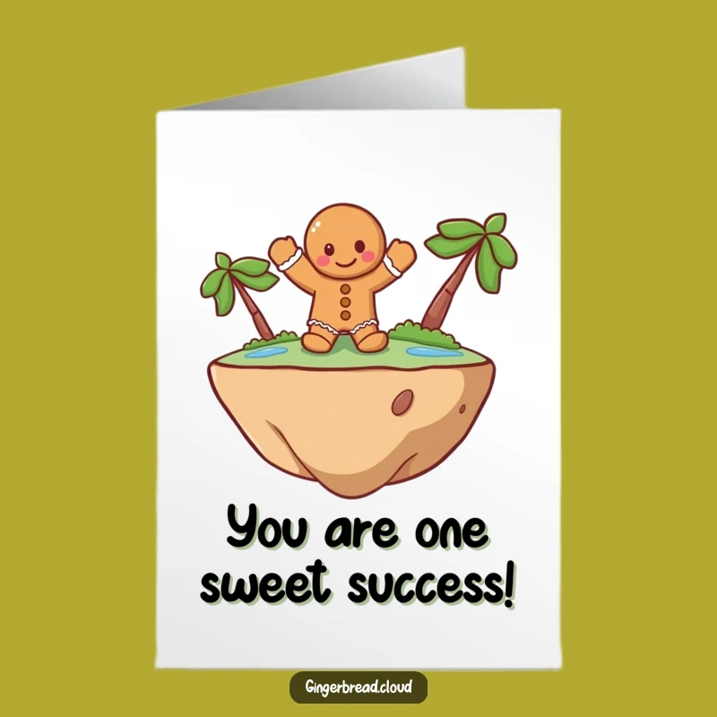 Free Printable Gingerbread Congrats: Cheerful Island Wave for Success