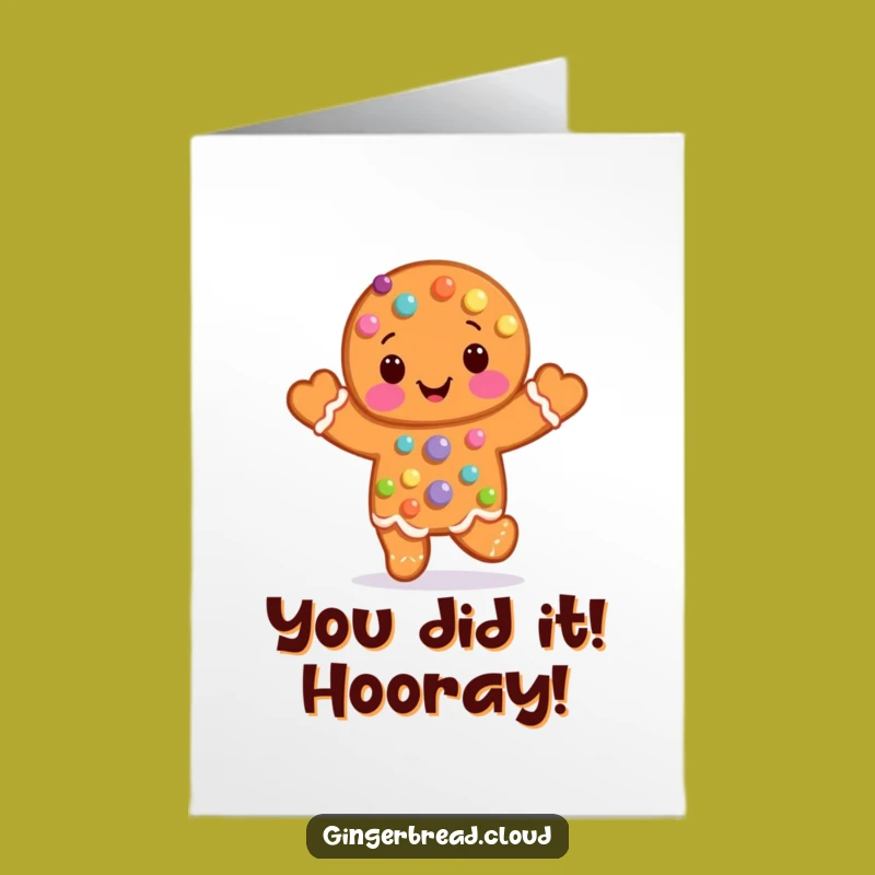 Free Printable Congratulations Card: Candy Gingerbread Man - Celebratory Downloadable Gift!
