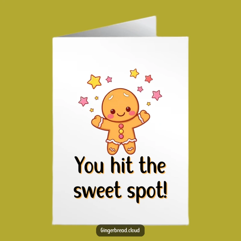 Free Printable Congrats Card: Juggling Cloud Gingerbread - Funny Downloadable Gift!