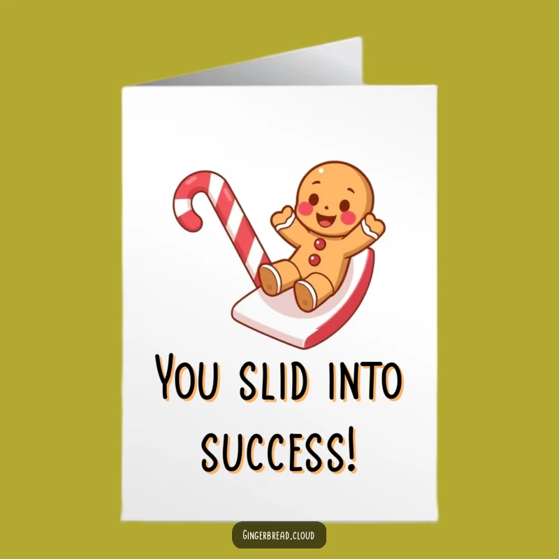 Free Printable Congrats Card: Gingerbread Candy Slide Humor for Your Champion Downloadable