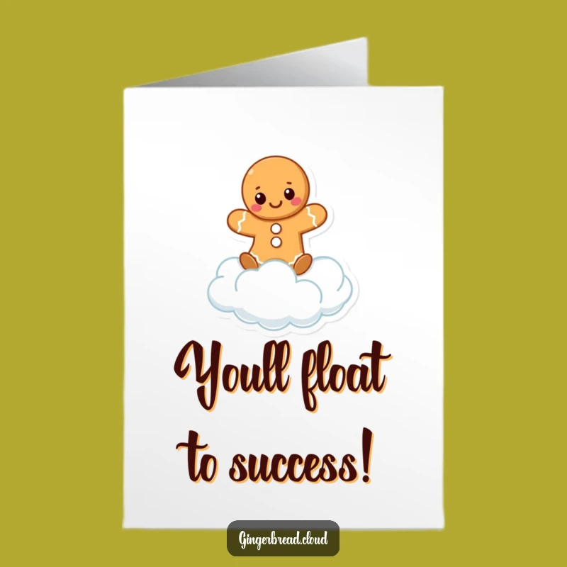 Free Printable Congrats Card: Gingerbread Cloud Balance, Funny Downloadable Achievement Gift