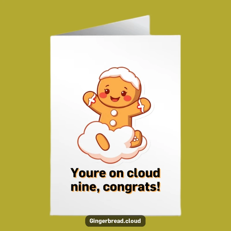 Free Printable Funny Gingerbread Congrats Card: Cloud Jumping for Downloadable Gift