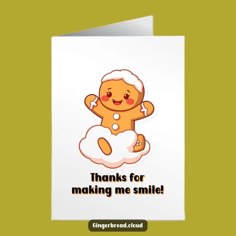 Free Printable Funny Gingerbread Thank You Card: Cloud Jumper Downloadable Gift
