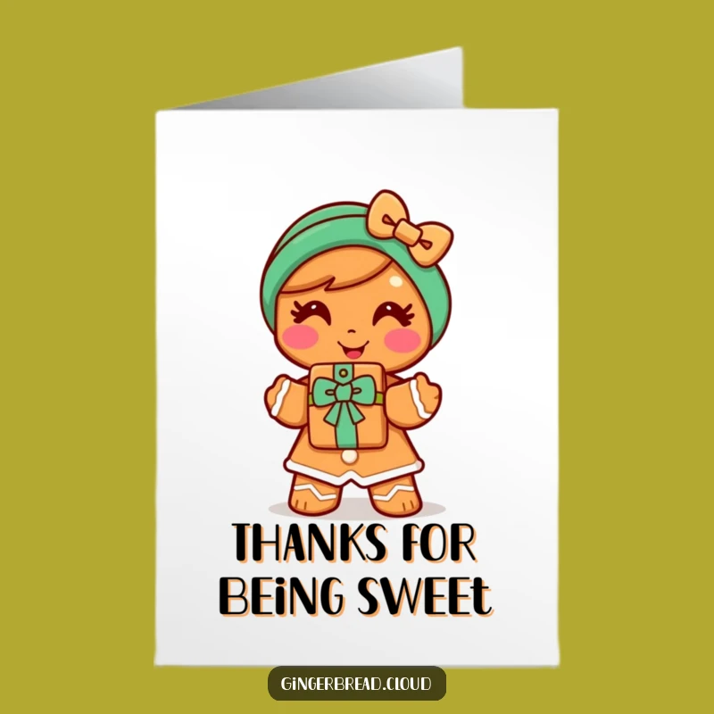 Free Printable Gingerbread Woman Thank You Card: Sweet Cookie Thanks!