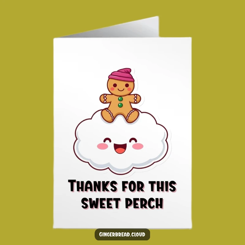 Free Printable Thank You Card: Cloud & Gingerbread - Cheerful Downloadable Gift!