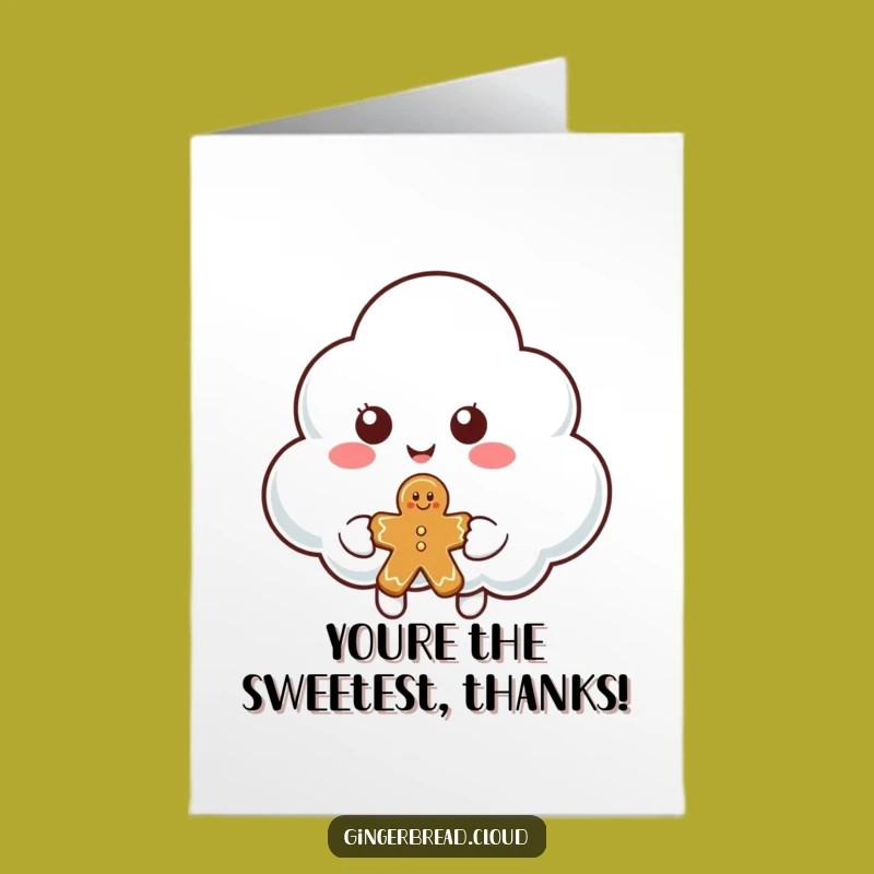 Free Printable Thank You Card: Cloud Gingerbread Sharing Gift