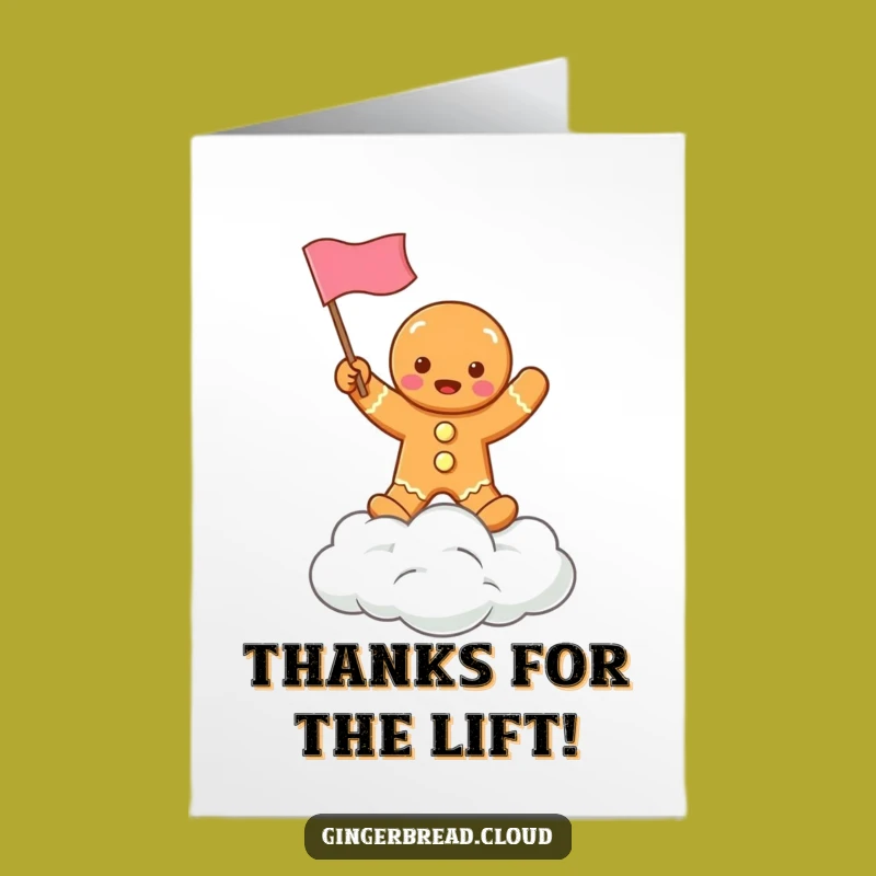 Free Printable Thank You Card: Gingerbread Cloud Gratitude - Cute Downloadable