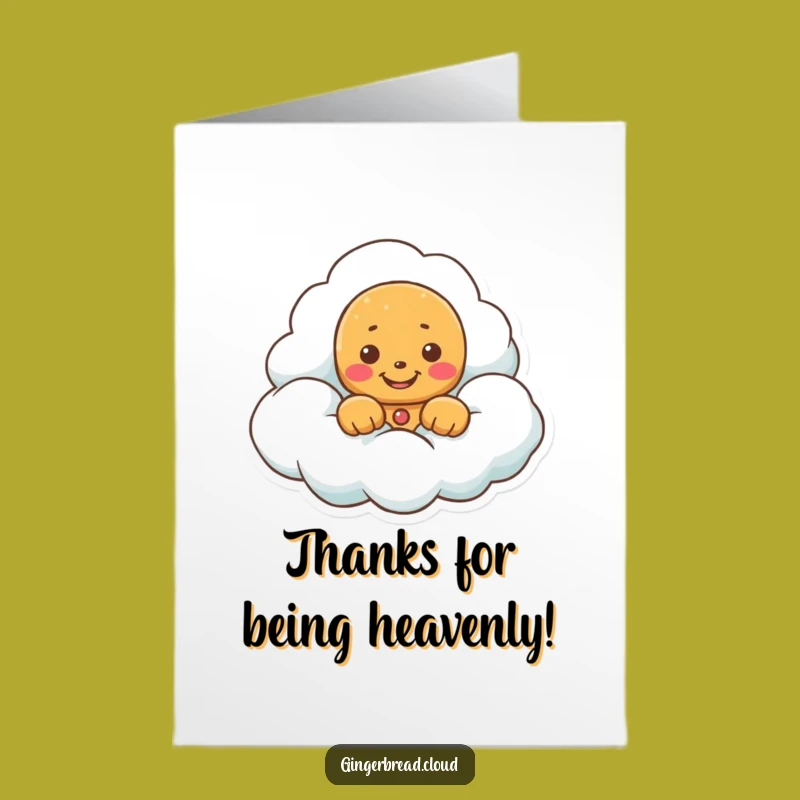Free Printable Thank You Card: Gingerbread Cloud Grin Gratitude Downloadable