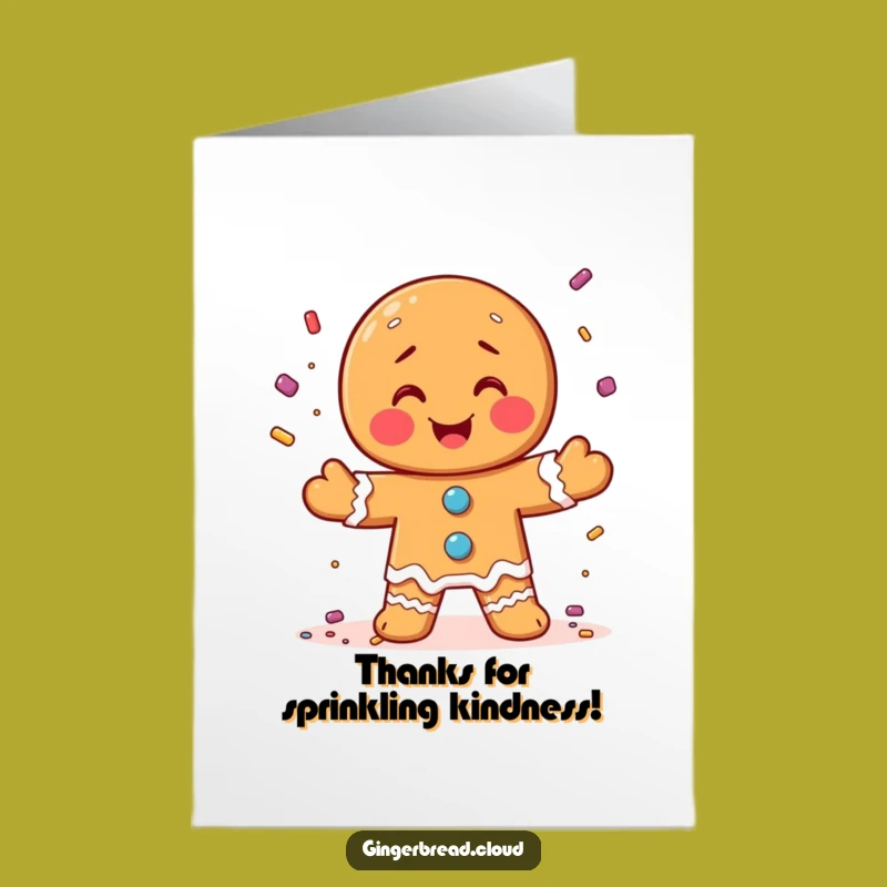Free Printable Thank You Card: Gingerbread Juggler Sprinkles Gratitude Gift