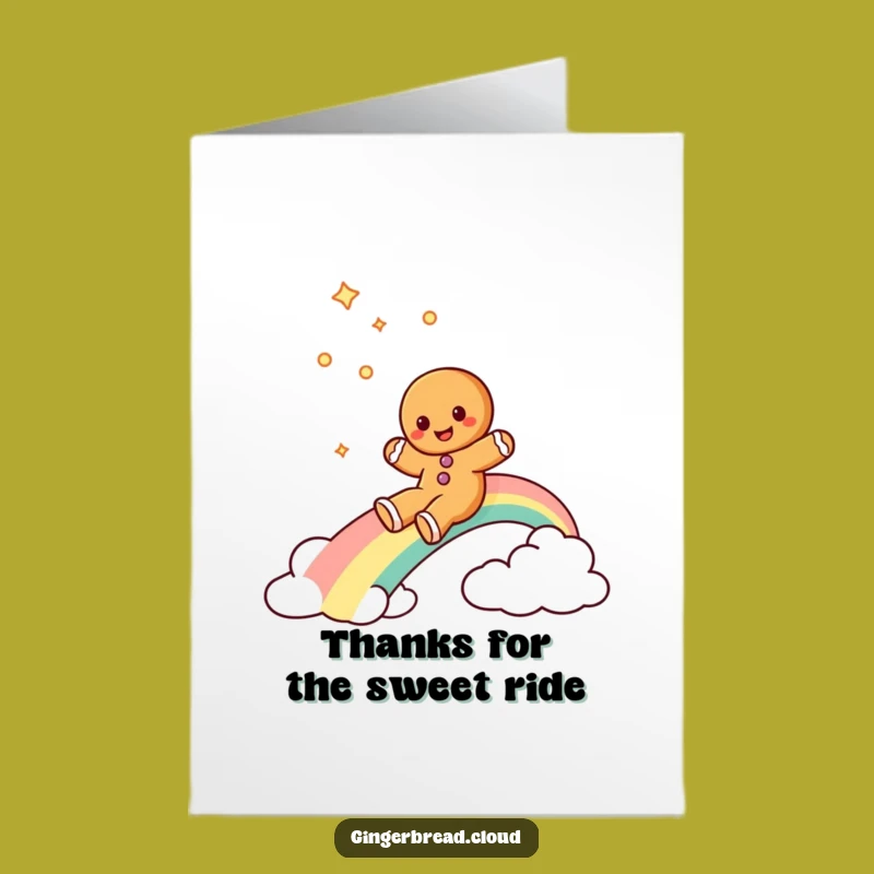 Free Printable Thank You Card: Gingerbread Rainbow Slide Gift