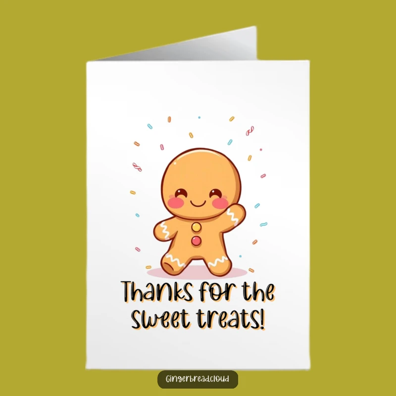Free Printable Thank You Card: Gingerbread Sprinkle Catch Funny Appreciation Gift