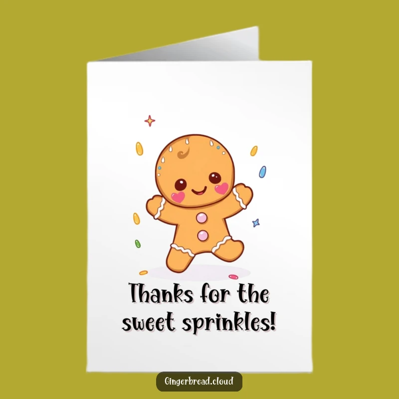 Free Printable Thank You Card: Gingerbread Sprinkle Shower - Adorable Download