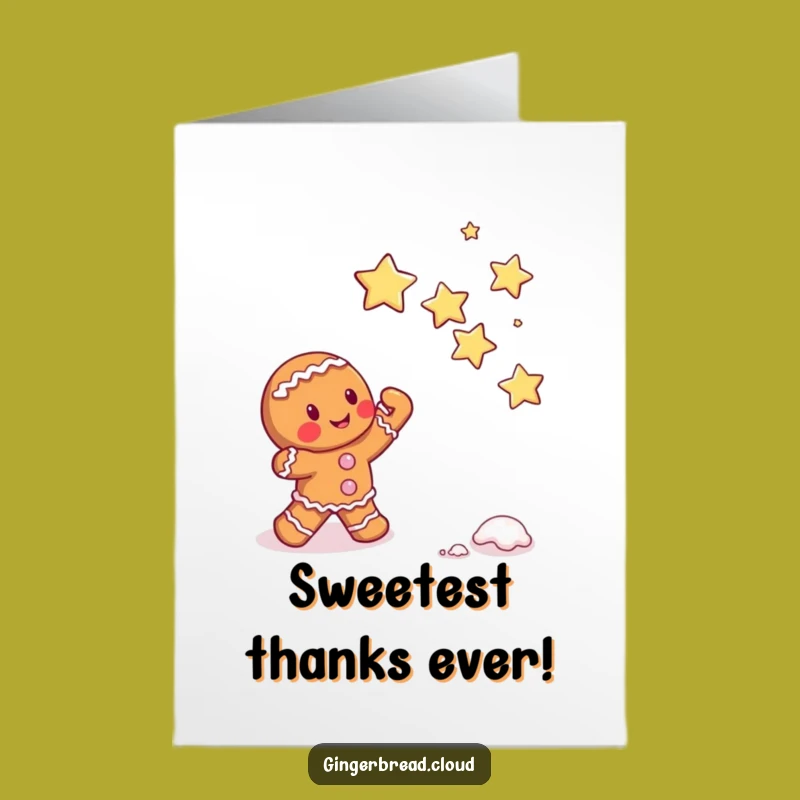 Free Printable Thank You Card: Gingerbread Star Catcher - Funny Downloadable Gift