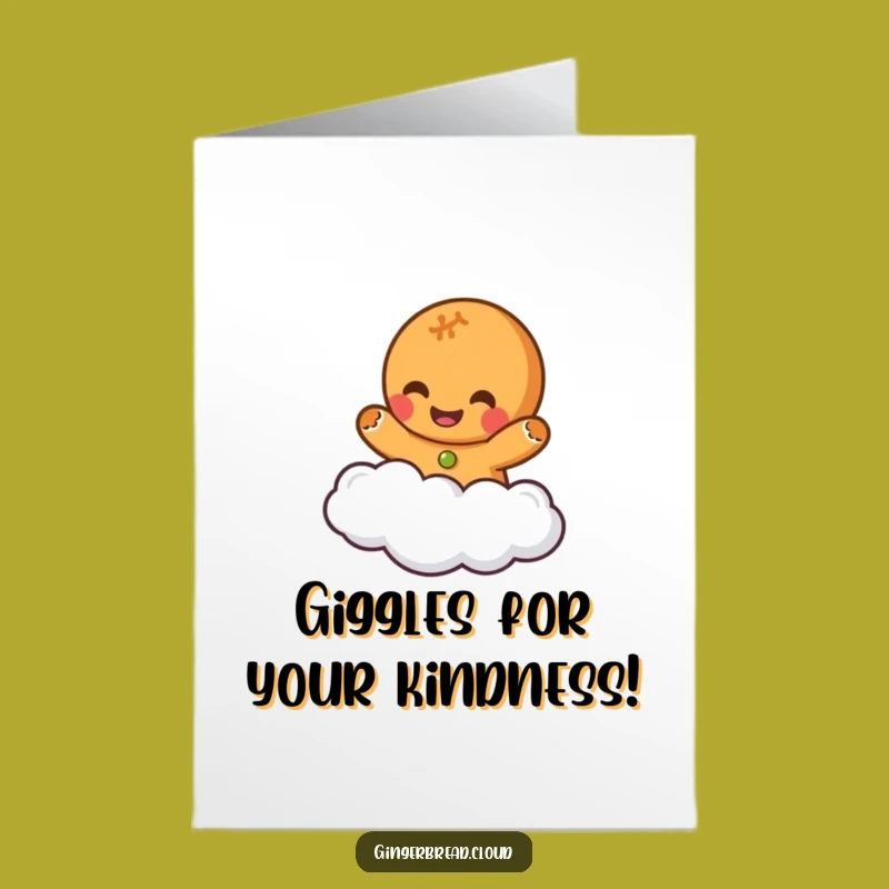 Free Printable Thank You Card: Giggling Gingerbread Cloud - Sweet Gratitude Download
