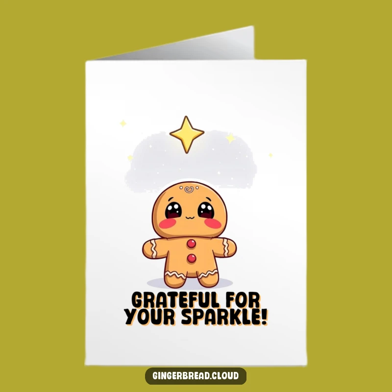 Free Printable Thank You Card: Starry Gingerbread Funny Gift Downloadable