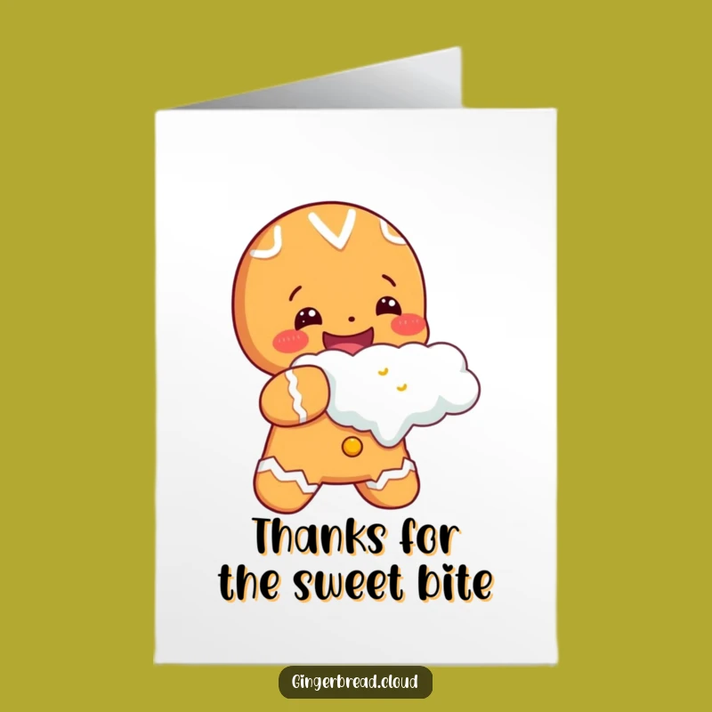 Sweet Free Printable Thank You Card: Gingerbread Cloud Bite - Grateful Delight