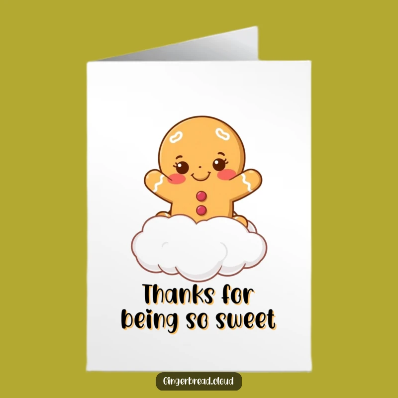 Free Printable Gingerbread Thank You Card - Cloud Gratitude Humor
