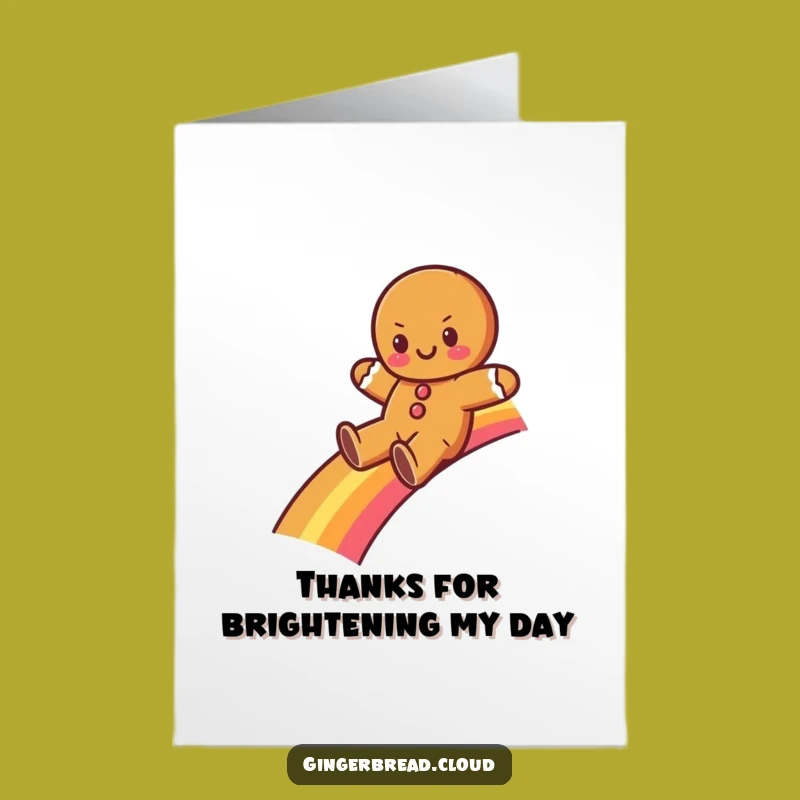 Free Printable Gingerbread Thank You Card - Rainbow Gratitude Humor