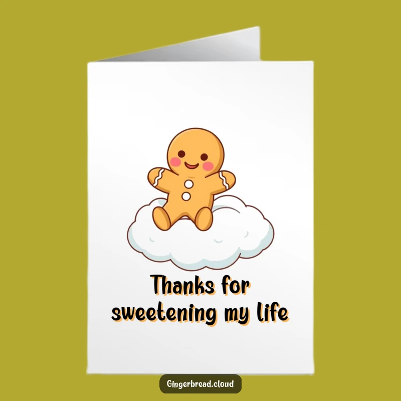 Free Printable Thank You Card: Gingerbread Cloud Floating Gift