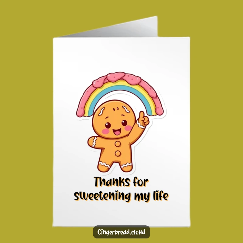 Sweet Free Printable Thank You Card: Gingerbread Icing Rainbow - Grateful Thanks