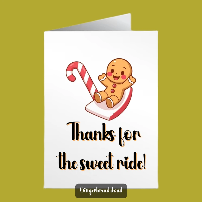 Free Printable Thank You Card: Gingerbread Cookie Candy Slide Appreciation Gift
