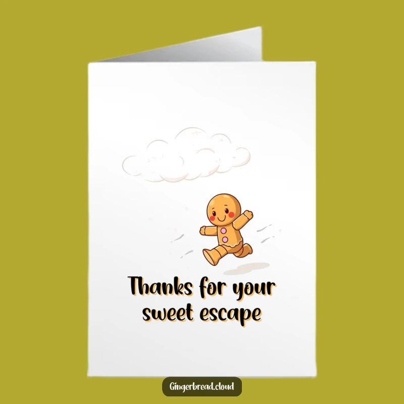 Free Printable Thank You Card: Gingerbread Sky Runner - Laughable Downloadable Gift!