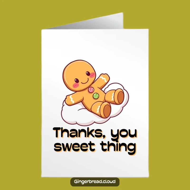 Free Printable Gingerbread Man Thank You Card: Sweet Slide Thanks!