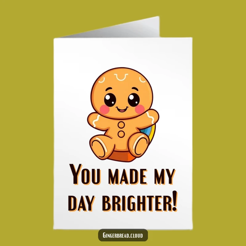 Free Printable Thank You Card: Gingerbread Rainbow Joy, Sweet Downloadable