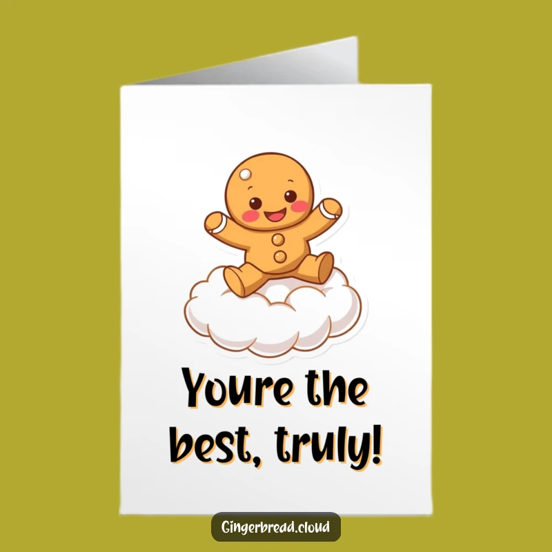 Free Printable Thank You Card: Bouncy Gingerbread Cloud Funny Gift Downloadable