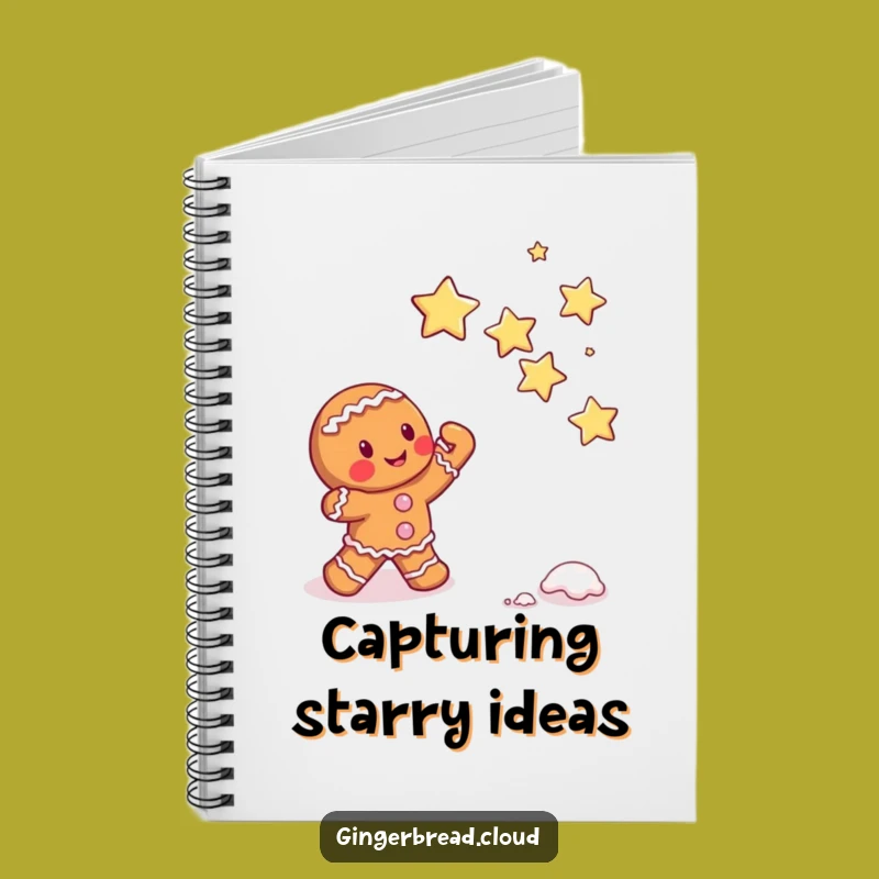 Funny Gingerbread Star Catcher Notebook - Write Down Your Sweetest Ideas Gift