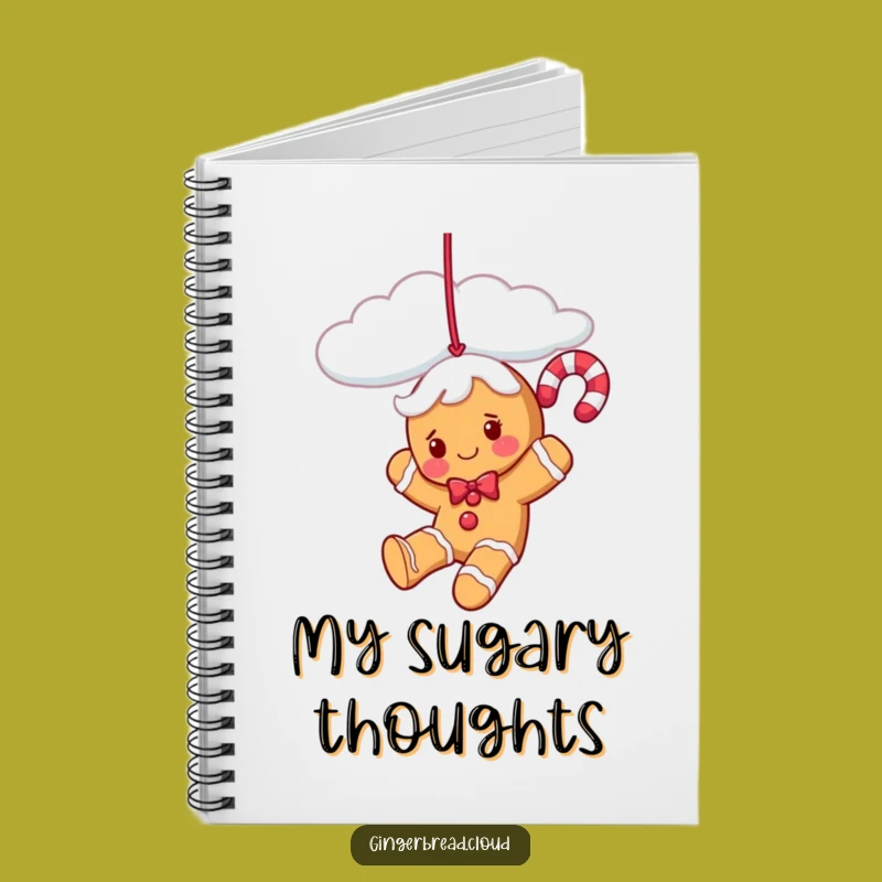 Funny Candy Cane Gingerbread Notebook - Jot Down Sweet Holiday Plans