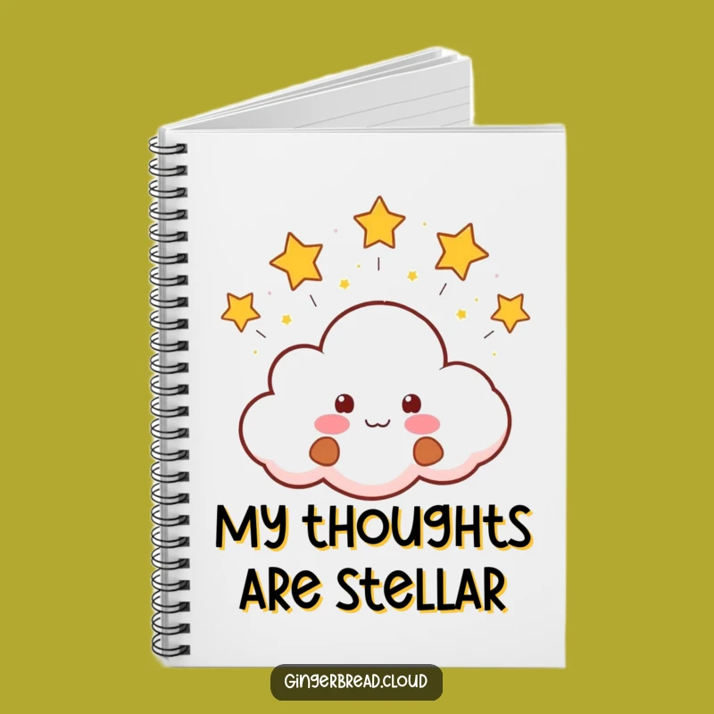 Funny Cloud Gingerbread Notebook: Jot Down Ideas with Celestial, Starry Flair