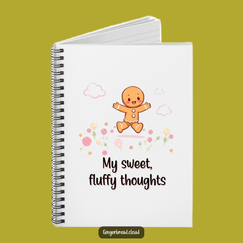 Funny Gingerbread Candy Cloud Notebook - Jot Down Sweet Ideas Gift