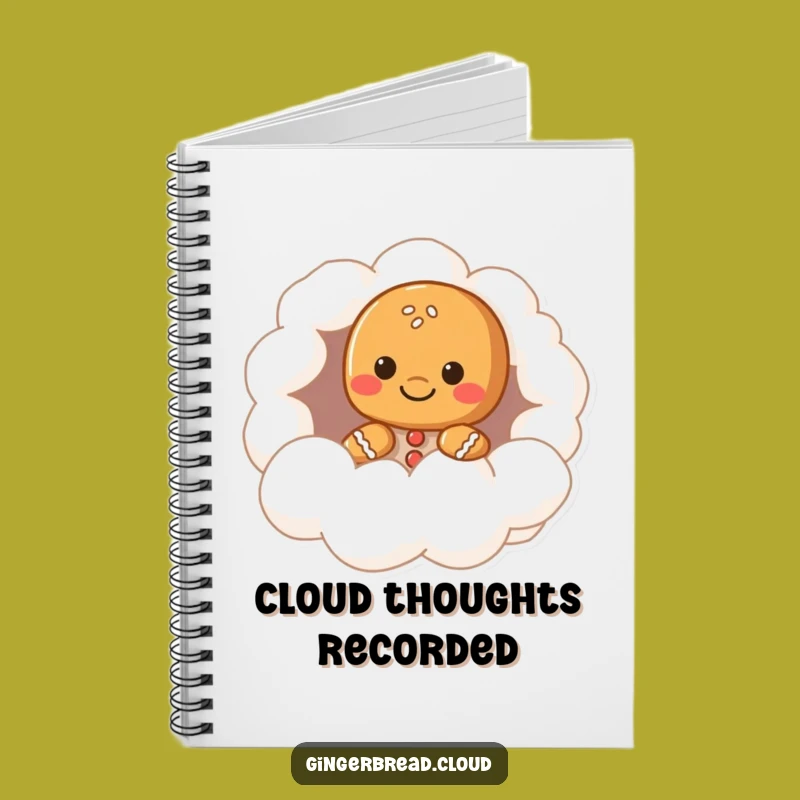 Funny Gingerbread Cloud Hollow Notebook - Whimsical Ideas Gift