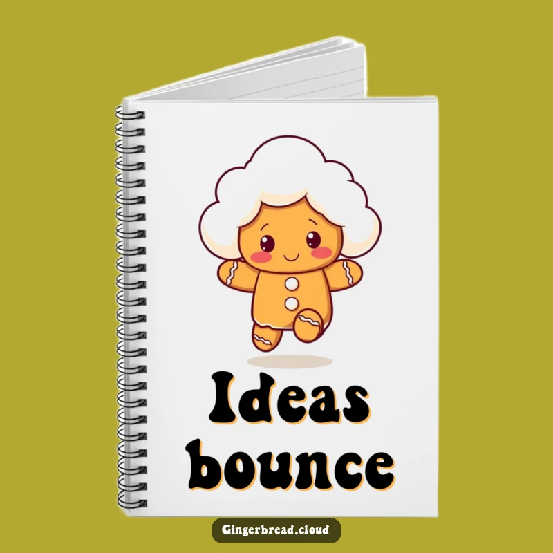 Funny Gingerbread Cloud Notebook - Jot Down Playful Ideas & Thoughts