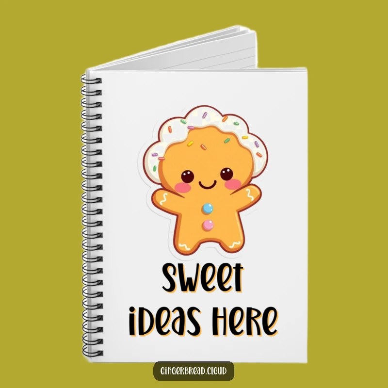 Funny Gingerbread Cloud Notebook - Jot Down Sweet Thoughts & Sprinkles