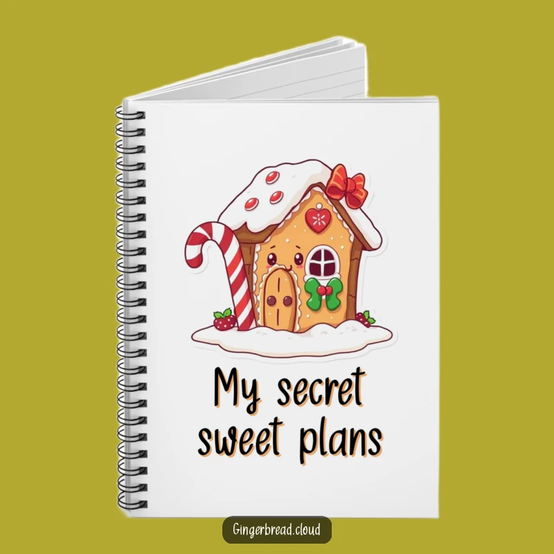 Funny Gingerbread House Notebook: Jot Down Sweet Notes with Peeking Charm Gift
