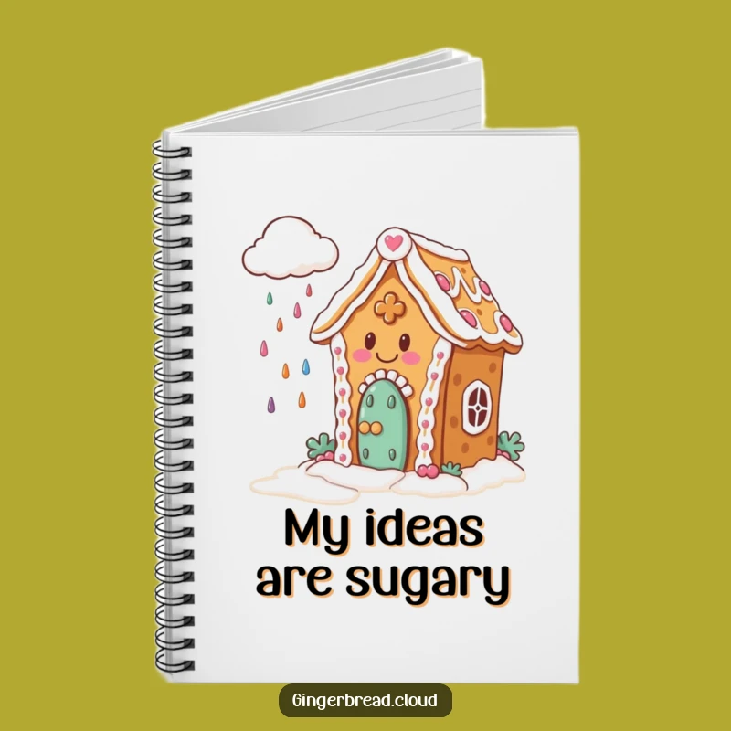 Funny Gingerbread Notebook: Candy Rain Journal - Sweet Funny Gift!