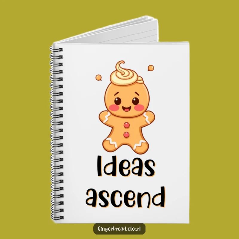 Funny Gingerbread Person Notebook - Jot Down Floating Thoughts & Swirls