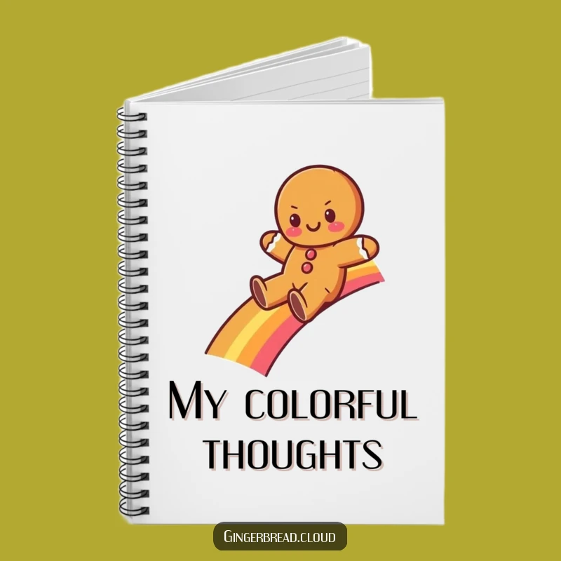 Funny Gingerbread Rainbow Notebook - Jot Down Magical Ideas, Cartoon Fun