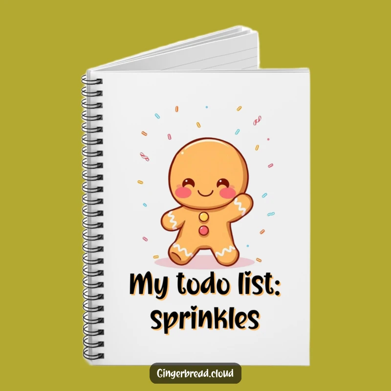 Funny Gingerbread Sprinkle Catcher Notebook - Sweet Notes Gift