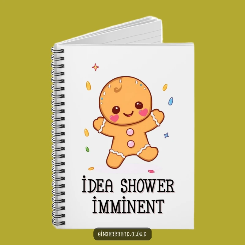 Funny Sprinkle Rain Gingerbread Notebook - Capture Your Sweetest Ideas
