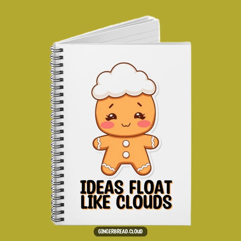 Funny Gingerbread Face Notebook: Cloud Hat Cookie Journal - Perfect Gift