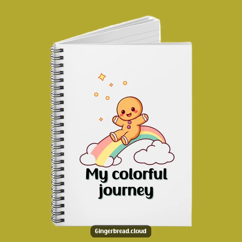 Funny Gingerbread Rainbow Notebook: Joyful Slide Journal, Funny Gift for Writers